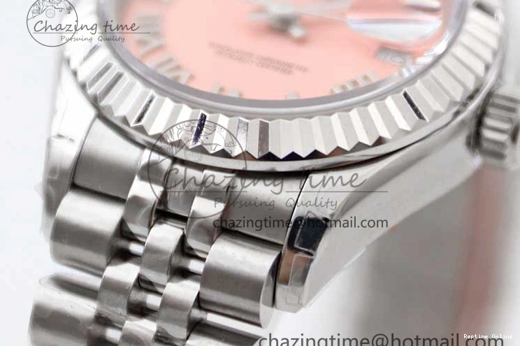 0403 ComfortFit Lady DateJust 28 SS TWF 1:1 Best Edition 904L Steel Pink Dial Roman Markers on President Bracelet NH 2183